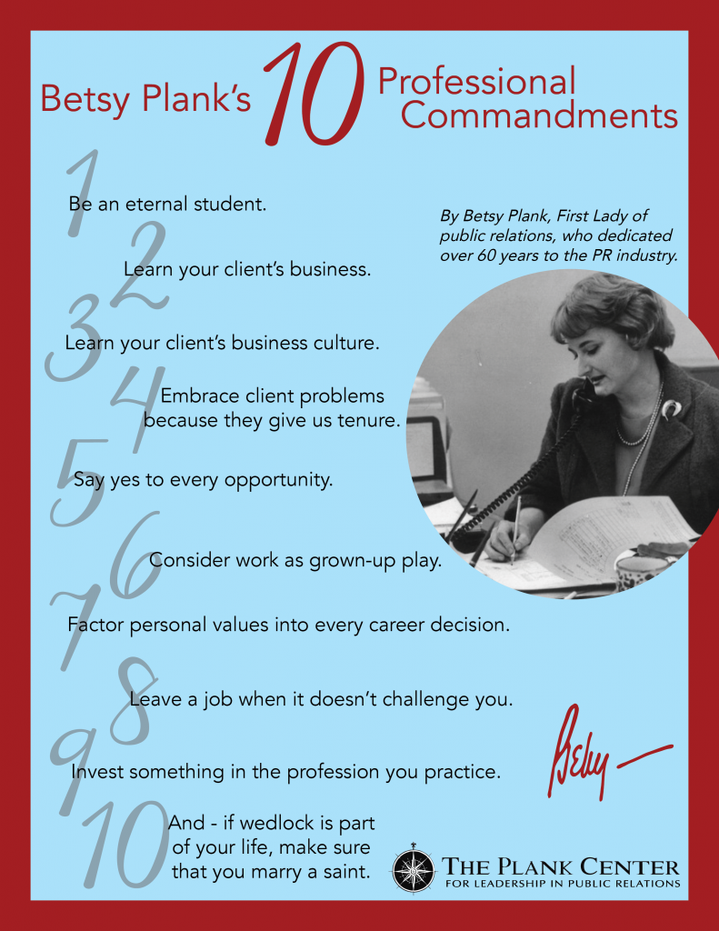 Betsy Plank 10 Professional Commandments